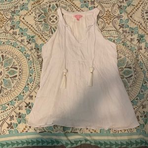 Lilly Pulitzer white sleeveless Top Size S crepe